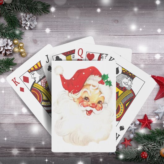 Retro Santa Claus Kerstmis 1950 Pokerkaarten