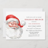 Retro Santa Claus Kerstmis, HOLIDAY BRUNCH Kaart (Voorkant)