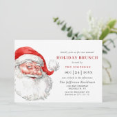 Retro Santa Claus Kerstmis, HOLIDAY BRUNCH Kaart (Staand voorkant)