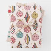 Retro Santa Claus Kerstmis Inpakpapier Vel (In situ)