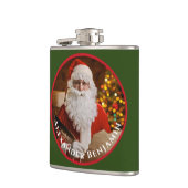 Retro Santa Claus Kerstmis personaliseren Heupfles (Links)