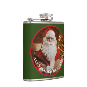 Retro Santa Claus Kerstmis personaliseren Heupfles (Rechts)