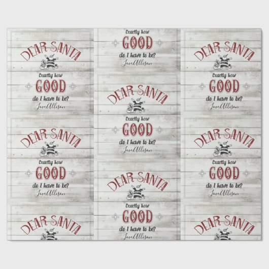 Retro Santa Claus Kerstmis Rustic Speciaal Cadeaupapier (Vlak)