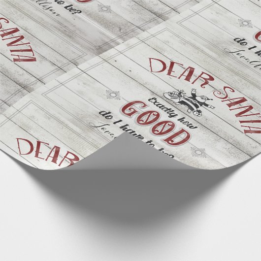 Retro Santa Claus Kerstmis Rustic Speciaal Cadeaupapier (Hoek)