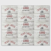 Retro Santa Claus Kerstmis Rustisch  hout Cadeaupapier (Vlak)