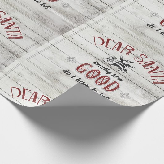 Retro Santa Claus Kerstmis Rustisch  hout Cadeaupapier (Hoek)