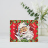 Retro Santa Claus Kinder Kerstmis Briefkaart (Staand voorkant)