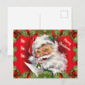 Retro Santa Claus Kinder Kerstmis Briefkaart (Voorkant / Achterkant)