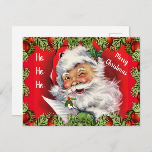 Retro Santa Claus Kinder Kerstmis Briefkaart (Voorkant / Achterkant)