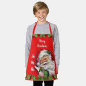 Retro Santa Claus Kinder kerstrood Schort (Gedragen)