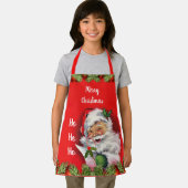 Retro Santa Claus Kinder kerstrood Schort (Insitu)