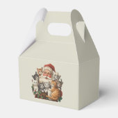 Retro Santa Claus & Kittens Christmas Winter 90s  Bedankdoosjes (Voorkant Zijde)