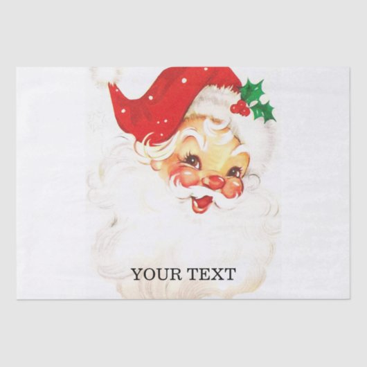 Retro Santa Claus, lieve Kerstmis Tissuepapier (Voorkant)