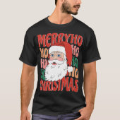 Retro Santa Claus Merry Kerstmis T-shirt (Voorkant)