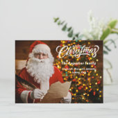 Retro Santa Claus Merry kerstvakantie Aangepast Feestdagenkaart (Staand voorkant)