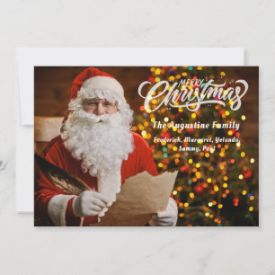 Retro Santa Claus Merry kerstvakantie Aangepast Feestdagenkaart
