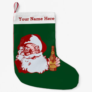 Retro Santa Claus met de naam Beer Kerstmis Kleine Kerstsok