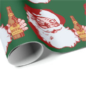 Retro Santa Claus met een kerstcadeautje Cadeaupapier (Rol Hoek)