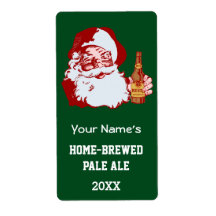 Retro Santa Claus met een kerstfles voor bier