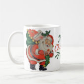 Retro Santa Claus met kerst met gebak Koffiemok (Links)