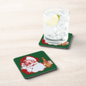 Retro Santa Claus met kerstmis Bier Onderzetter (Rechterzijde)