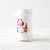 Retro Santa Claus met kerstmis Bierpul (Voorkant links)