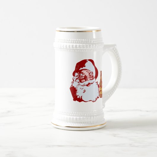 Retro Santa Claus met kerstmis Bierpul (Voorkant rechts)