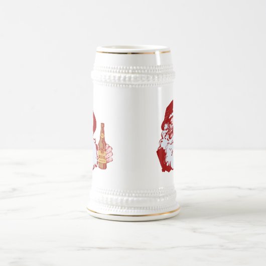 Retro Santa Claus met kerstmis Bierpul (Center)