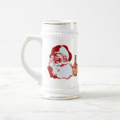 Retro Santa Claus met kerstmis Bierpul (Links)