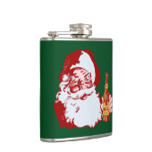 Retro Santa Claus met kerstmis Heupfles (Rechts)