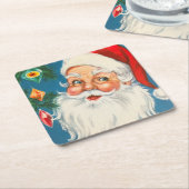 Retro Santa Claus met Onderzetter voor kerstversie (Schuin)