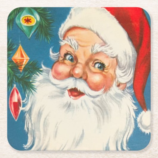 Retro Santa Claus met Onderzetter voor kerstversie (Voorkant)
