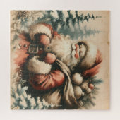 Retro Santa Claus met Ornamenten Legpuzzel (Horizontaal)