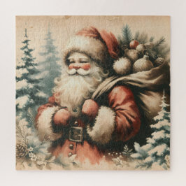 Retro Santa Claus met Ornamenten Legpuzzel