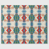 Retro Santa Claus met sierpapier Cadeaupapier (Vlak)