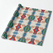 Retro Santa Claus met sierpapier Cadeaupapier (Uitgerold)