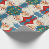 Retro Santa Claus met sierpapier Cadeaupapier (Hoek)
