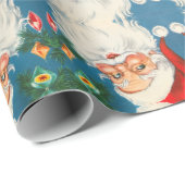 Retro Santa Claus met sierpapier Cadeaupapier (Rol Hoek)