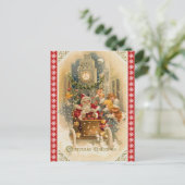 Retro Santa Claus Midnight Run met Kerstmis Feestdagenkaart (Staand voorkant)