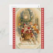 Retro Santa Claus Midnight Run met Kerstmis Feestdagenkaart (Voorkant / Achterkant)