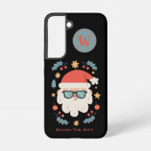 Retro Santa Claus Monogram Initiaal Samsung Galaxy Hoesje (Achterkant)