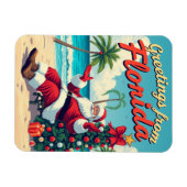  Retro Santa Claus op het strand - Nederland Magneet (Horizontaal)