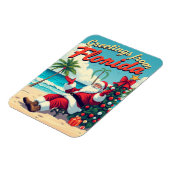  Retro Santa Claus op het strand - Nederland Magneet (Linkerzijde)