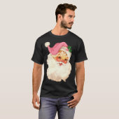 Retro Santa Claus Pink T-shirt (Voorkant volledig)