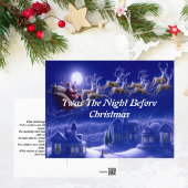 Retro Santa Claus Reindeer Blue Moon Kaart