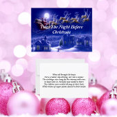 Retro Santa Claus Reindeer Blue Moon Kaart