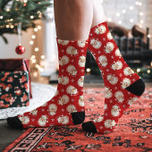  Retro Santa Claus Rode Kerstmispatroon Sokken