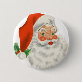 Retro Santa Claus Ronde Button 5,7 Cm (Voorkant)