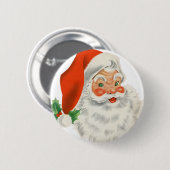 Retro Santa Claus Ronde Button 5,7 Cm (Voorkant /achterkant)