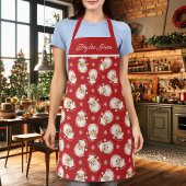  Retro Santa Claus Rood Gepersonaliseerd Schort